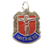 Sterling Silver Enamel Inverness Charm Pendant Vintage c1970s