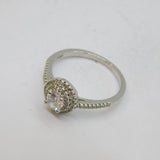 Sterling Silver Sparkling CZ Art Deco Style Dress Ring Vintage c1990 Size Q 1/2