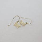 Pair of Sterling Silver Cancer Horoscope Symbol Crab Drop Earrings Modern c1990