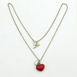 Links of London Sterling Silver & Enamel Heart Pendant Necklace Vintage London