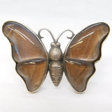 Art Deco Sterling Silver Morpho Set Butterfly Wing Brooch Antique c1920s