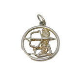 Sterling Silver Sagittarius Zodiac Charm Pendant Vintage c1970