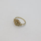Sterling Silver 1 Diamond Set Patterned Circles Dress Ring Modern c1990 Size P