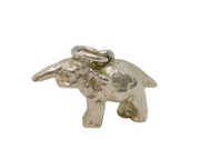 Sterling Silver Baby Elephant Charm Pendant Vintage c1970
