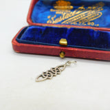 Sterling Silver Celtic Twist Form Drop Pendant Vintage c1970