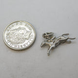 Sterling Silver Horse Racing Charm Pendant Vintage c1970s