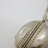 Victorian Sterling Silver Floral Pattern Locket Necklace Antique 1880 Birmingham