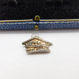 Sterling Silver Alpine Ski Chalet Charm Pendant Vintage c1970