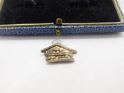 Sterling Silver Alpine Ski Chalet Charm Pendant Vintage c1970