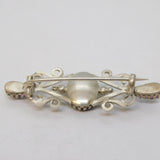 19th Century Austro-Hungarian .900 Silver & Amethyst Bar Brooch Antique c1880