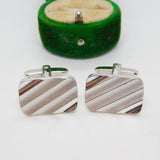 West German Pair of Modernist Sterling Silver Gents Cufflinks Vintage c1970