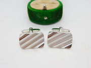West German Pair of Modernist Sterling Silver Gents Cufflinks Vintage c1970