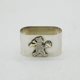 Sterling Silver & Gold Teddy Bear Christening Napkin Ring Vintage 1990