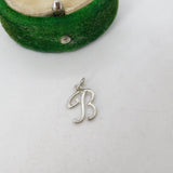 Sterling Silver B Initial Charm Pendant Vintage c1970