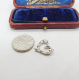 Sterling Silver Heart with Diamond Paste Charm Pendant Vintage c1970