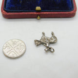 Sterling Silver Jockey on Horseback Charm Pendant Vintage c1970