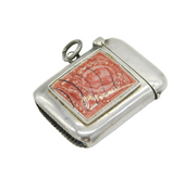 Edwardian Sterling Silver & Enamel Postage Stamp Lighter Antique Birmingham