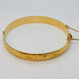20th Century Rolled Gold Floral Pattern Bangle Bracelet Vintage c1960s