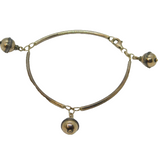 Sterling Silver Eastern Style Three Sphere Charms Bracelet Vintage c1970