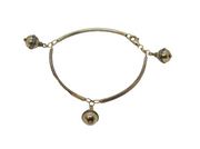 Sterling Silver Eastern Style Three Sphere Charms Bracelet Vintage c1970