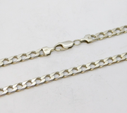 Chunky Sterling Silver Curb Link Chain Necklace Vintage c1980s 30g