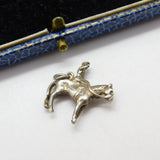 Sterling Silver Man on a Horse Charm Pendant Vintage c1970