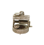 Sterling Silver Wishing Well Charm Pendant Vintage c1970s