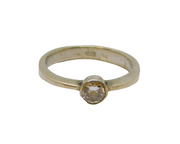 Sterling Silver White Topaz Solitaire Dress Ring Modern c1990 Size R