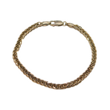 Italian Sterling Silver Boxy Wheat Chain Bracelet 21.5cm Contemporary c1990s