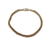 Italian Sterling Silver Boxy Wheat Chain Bracelet 21.5cm Contemporary c1990s