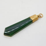 20th Century New Zealand 9ct Gold & Nephrite Jade Drop Pendant Antique c1920s