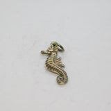 Sterling Silver Textured Seahorse Charm Pendant Vintage c1970s