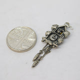 Sterling Silver Cuckoo Clock Charm Pendant Vintage c1970