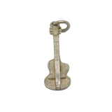 Sterling Silver Guitar Charm Pendant Vintage c1970