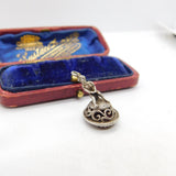 Sterling Silver Carnelian Set Elf Form Fob Charm Pendant Vintage c1970
