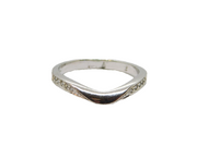 Sterling Silver Spinel Set Curved Minimalist Band Dress Ring Modern c1990 Size N