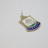 Sterling Silver Enamel Shield Glasgow Souvenir Charm Pendant Vintage c1970
