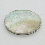 George I Sterling Silver Carved Mother of Pearl Novelty Monk Snuff Box Antique