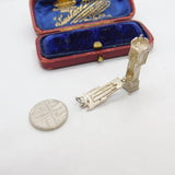 Sterling Silver Opening Grandfather Long Case Clock Charm Pendant Vintage c1970