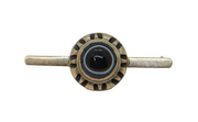 Sterling Silver Cabochon Banded Agate Taxco Style Studio Brooch Vintage c1970