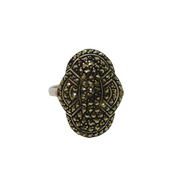 Sterling Silver Art Deco Marcasite Set Dress Ring Antique c1930 Size N