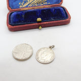 Sterling Silver Threepence Coin Charm Pendant Antique 1940