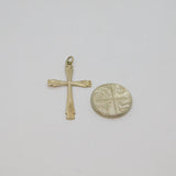 Sterling Silver Patterned Cross Charm Pendant Vintage c1970s