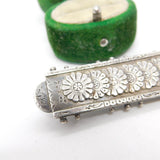 Victorian Sterling Silver Daisy Flower Pattern Sweetheart Brooch Antique 1890