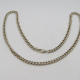 Chunky Sterling Silver Curb Link Chain Necklace Vintage c1970s