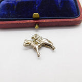 Sterling Silver Man Riding a Horse Charm Pendant Vintage c1970