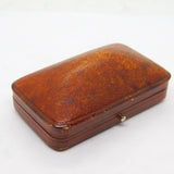 Edwardian Tooled Leather Jewellery Brooch Box 'Leighton & Sons, Lancaster'