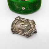 Sterling Silver Christian Faithful Service Brooch Antique 1921 Art Deco