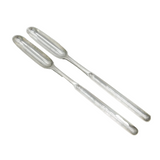 Art Deco Pair of Sterling Silver Marrow Scoop Spoons Antique 1912 London