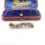 Victorian Rolled Gold Diamond Paste Wave Form Brooch Antique c1860